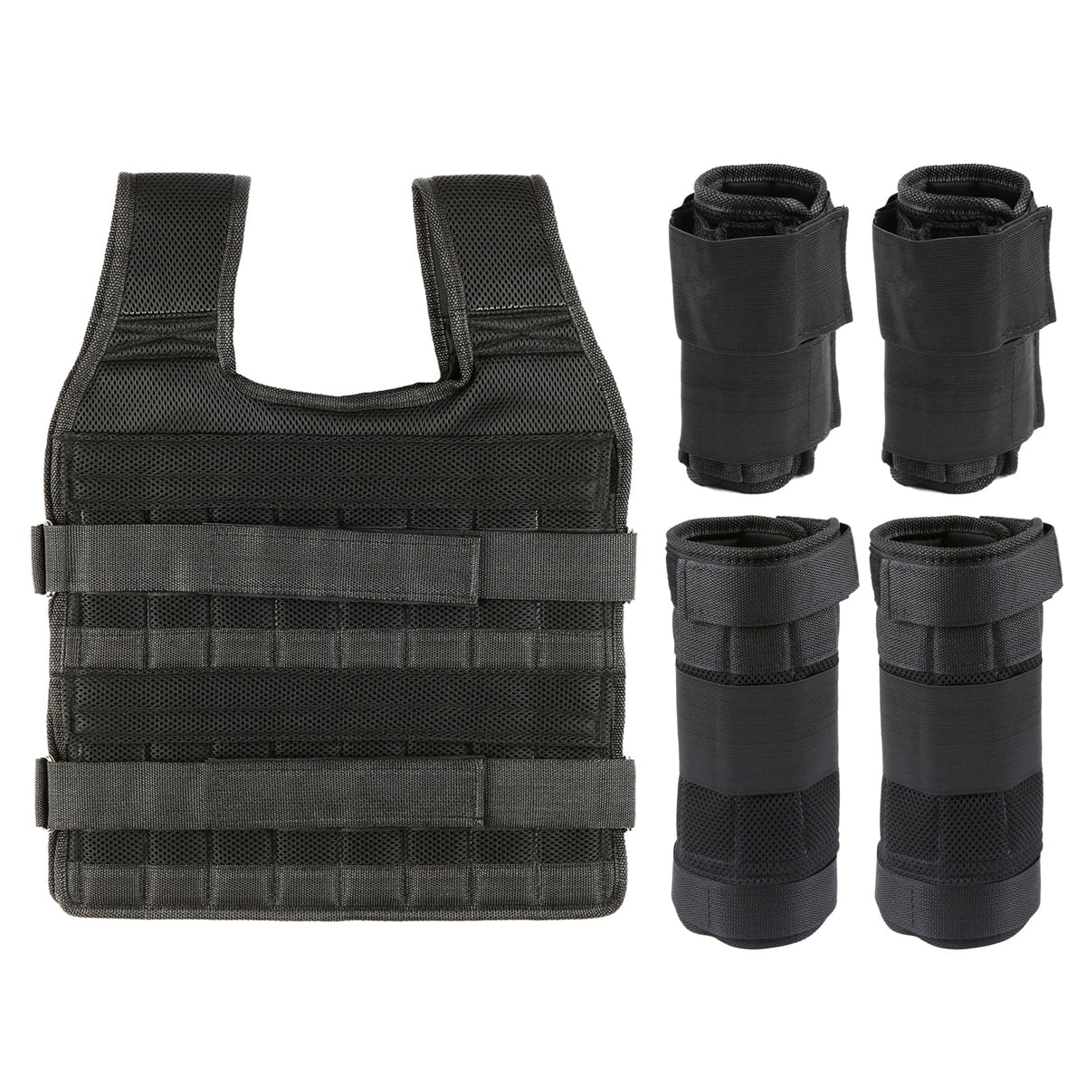 Tomfoto Max Loading 15kg/35kg Adjustable Vest Weight Exercise Weight Loading Cloth Strength Training with 6kg Leg Weight 5kg Arm Weight (Empty)
