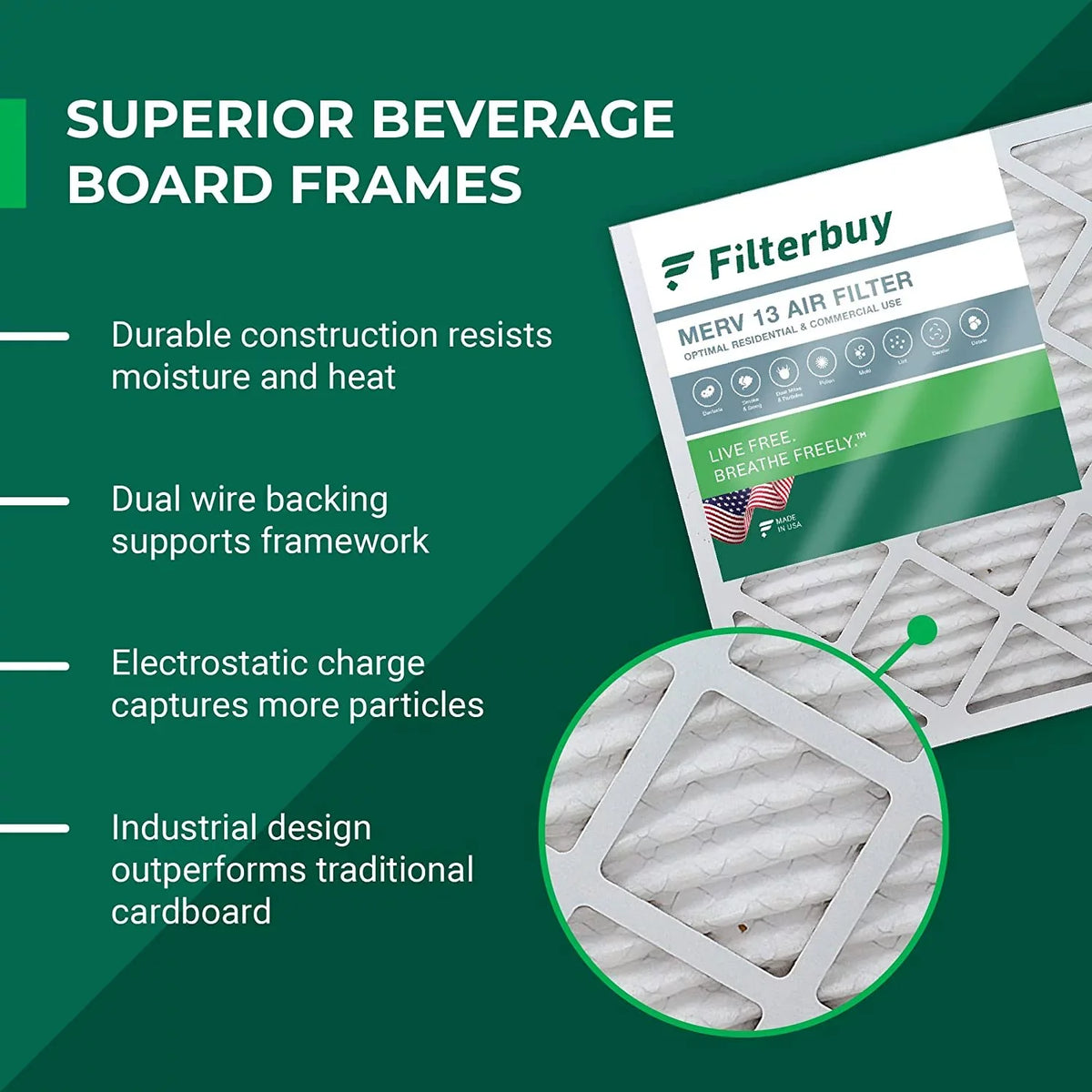 Filterbuy 10x30x2  13 Pleated   Furnace Air Filters (1-Pack)