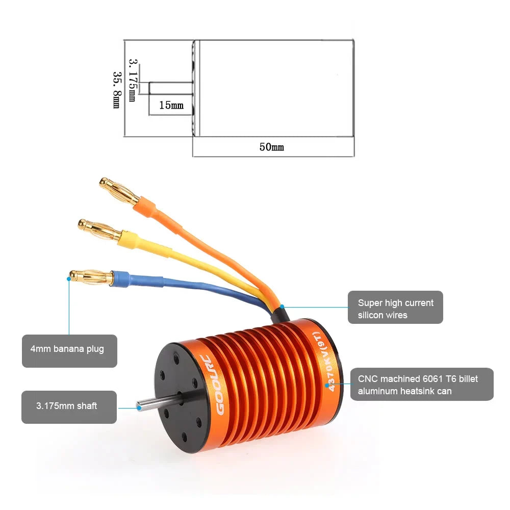 GoolRC  Accessory,Set 110  Combo  4370KV  Car 4370KV Motor 45A  Waterproof Rookin 1/10 Remote Car