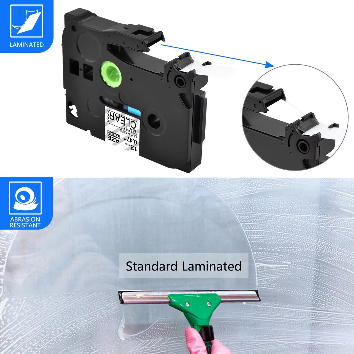 50PK Compatible for Brother -touch Black on Matte Clear 12mm 0.47" TZe- -  TZeM31 Laminated Label Tape