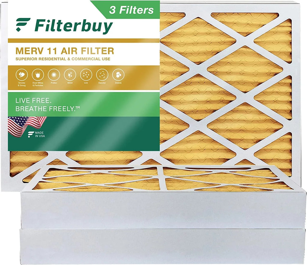 Filterbuy 16x25x4  11 Pleated   Furnace Air Filters (3-Pack)