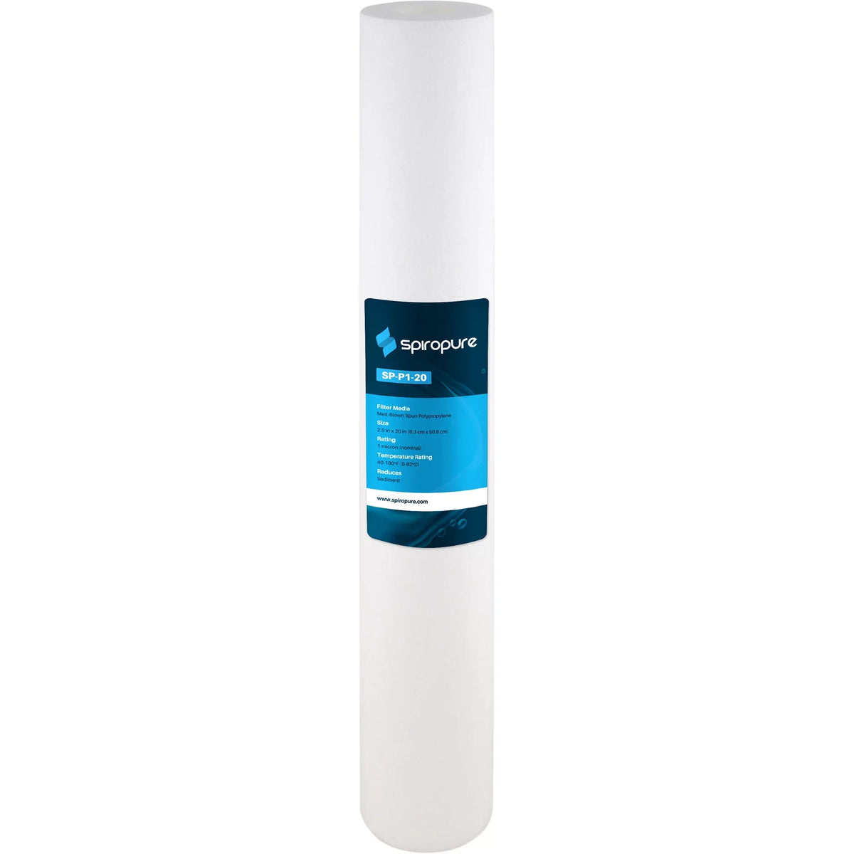 SpiroPure 20 x 2.5 Inch 1 Micron Melt-Blown Polypropylene Filter (20 Pack)