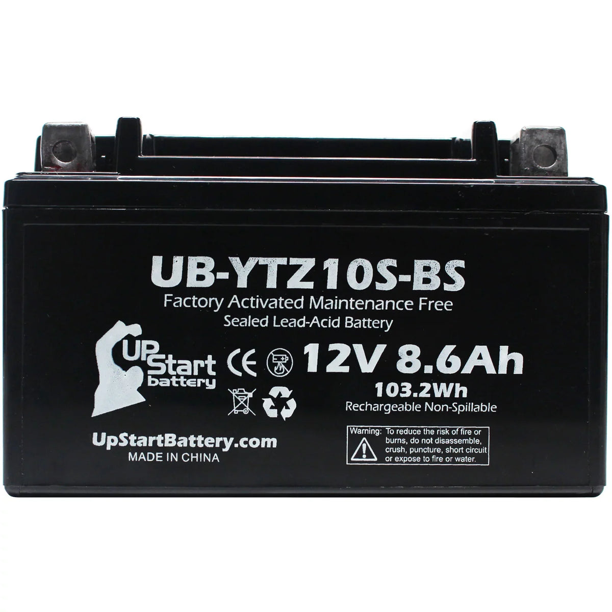 4-Pack UpStart Battery Replacement for 2010 Yamaha  Raptor 350CC Factory Activated, Maintenance Free,  Battery - 12V, 8.6Ah, --