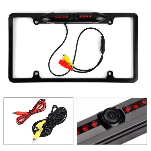 Backup Camera Rearview License Plate Frame for   Black
