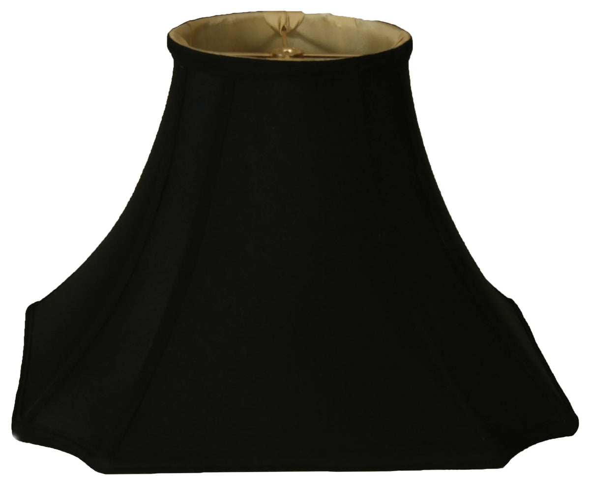 Royal Designs 10" Square Inverted Cut Corner Lamp Shade Black with Gold Lining