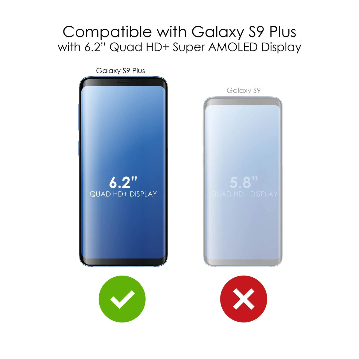 DistinctInk Clear Shockproof Hybrid Case for Samsung Galaxy +  (6.2" Screen) -  Bumper, Acrylic Back, Tempered Glass Screen Protector - 2 Corinthians 5:7 - Walk By Faith When  Cannot See