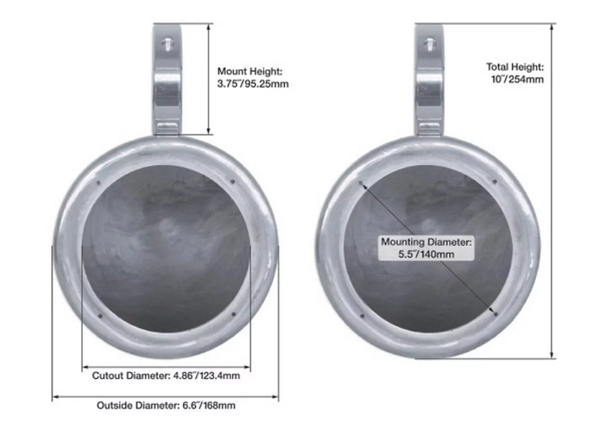 2) Rockville  5.25" 360° Swivel White Aluminum Surface Mount Speaker Pods