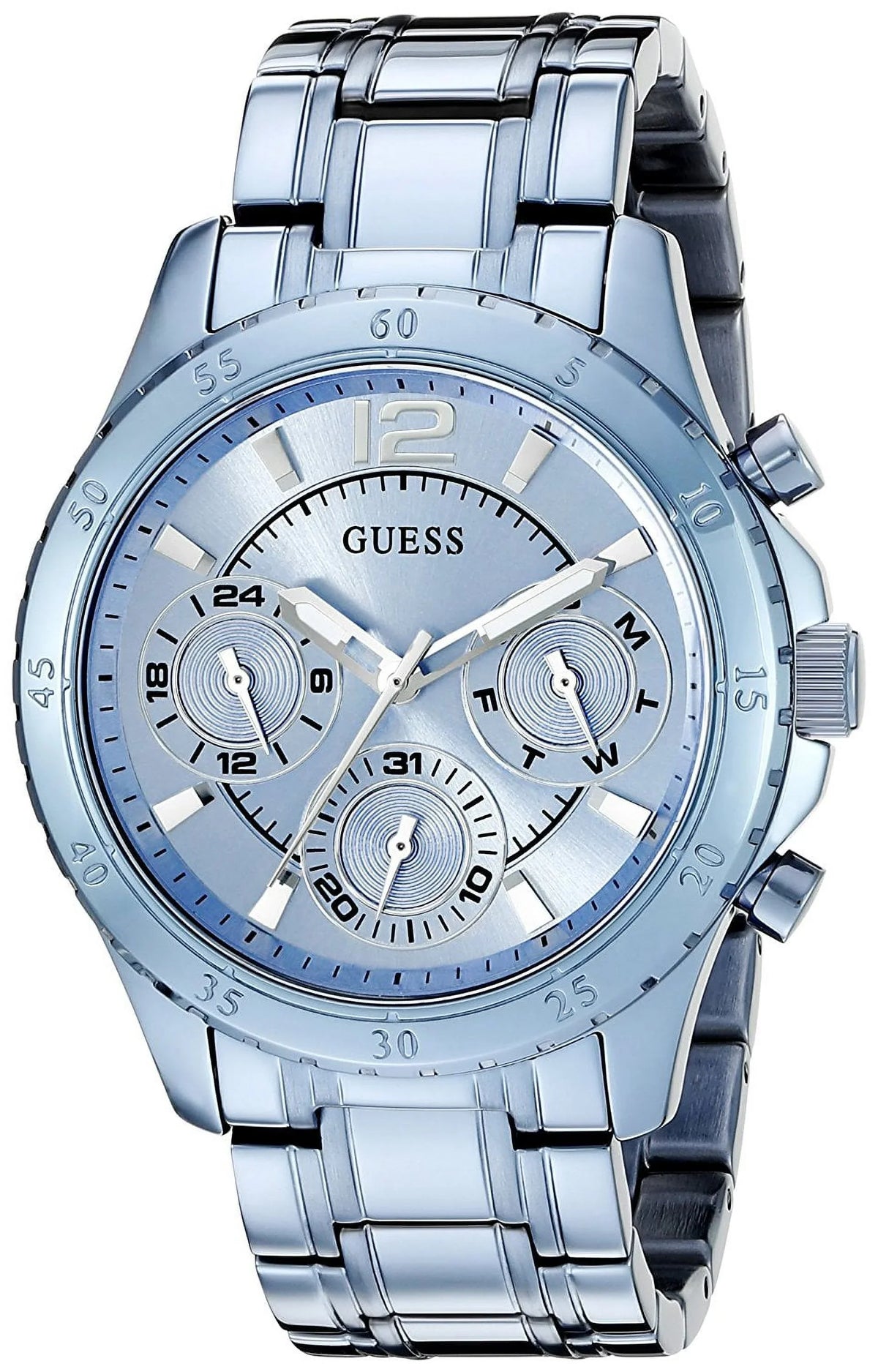 Iconic Sky Blue Stainless Steel Multi-Function Ladies Watch