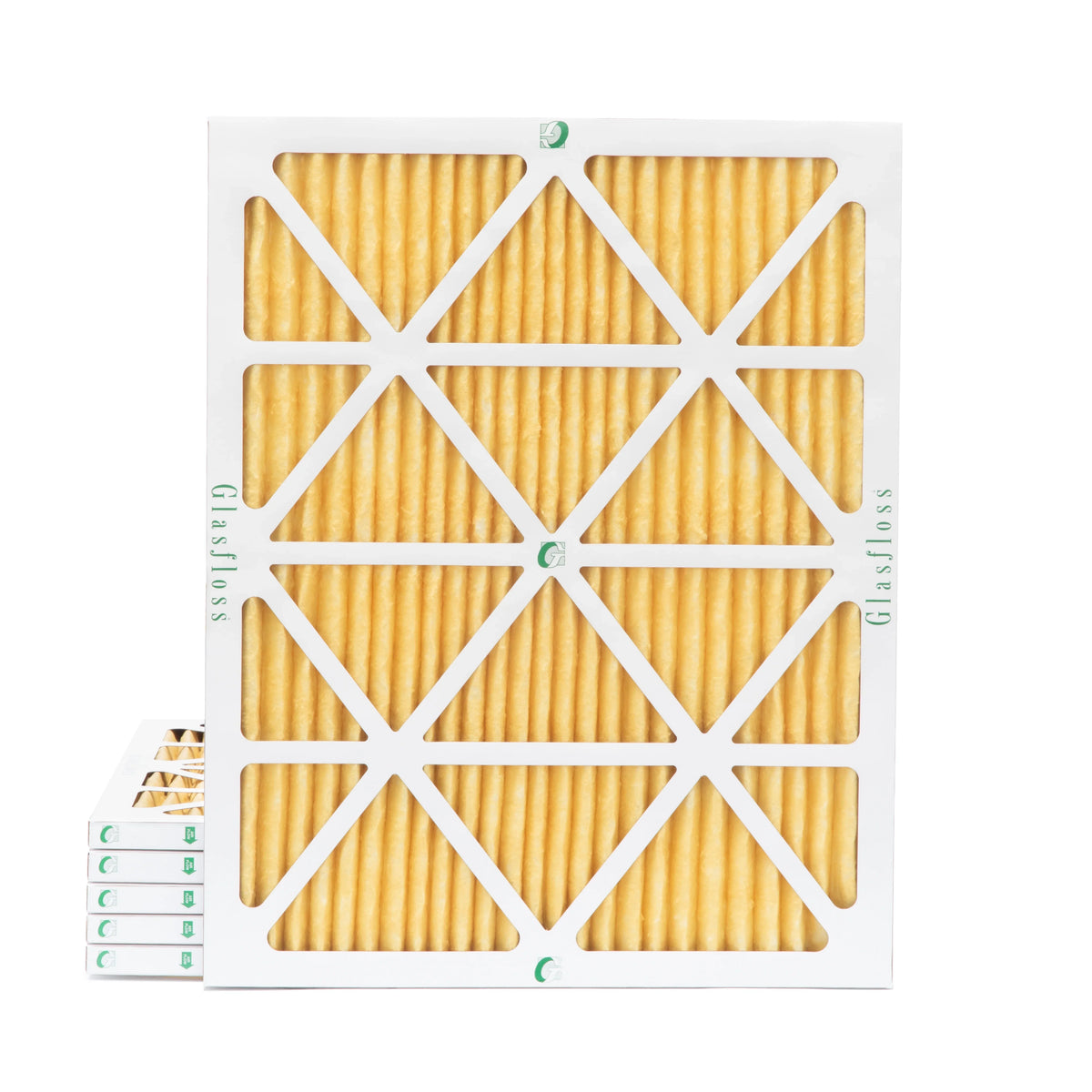 6 Pack of 18x24x1  11 Pleated Air Filters by Glasfloss. Actual Size: 17-1/2 x 23-1/2 x 7/8