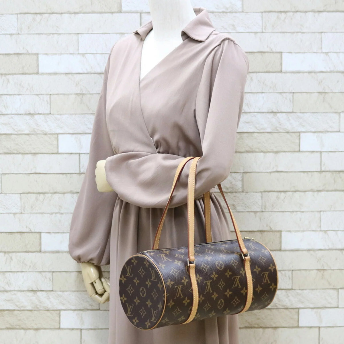 Pre-Owned   Shoulder Bag Monogram Papillon 30  Brown Women's Canvas (Good)