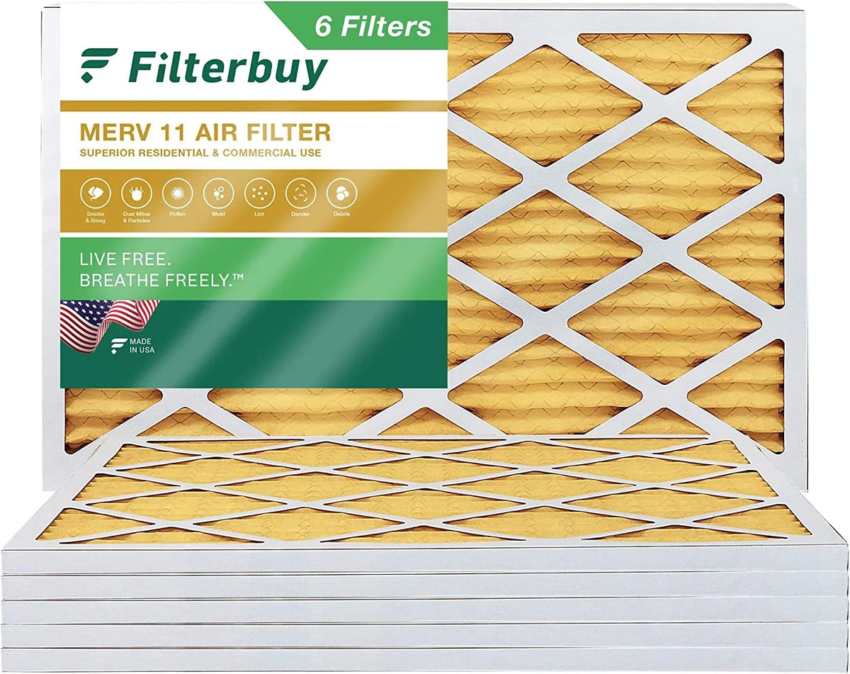 Filterbuy 20x30x1  11 Pleated   Furnace Air Filters (6-Pack)