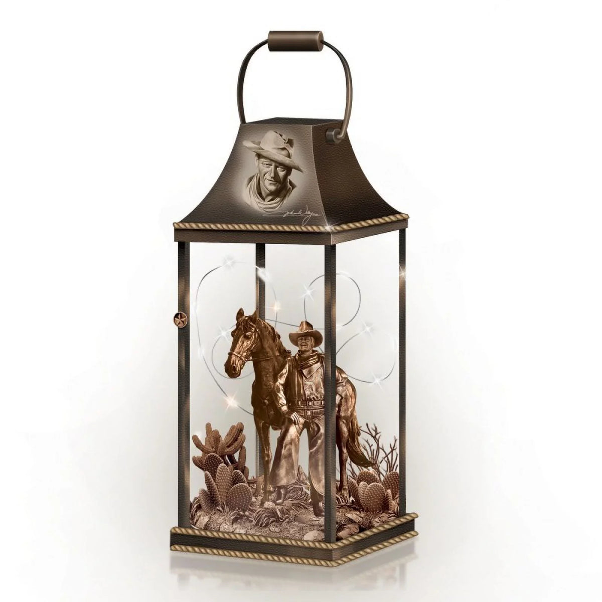 The Bradford Exchange Justice Personified John Wayne Hollywood Luminary Lantern Collection 9 to 10-inches